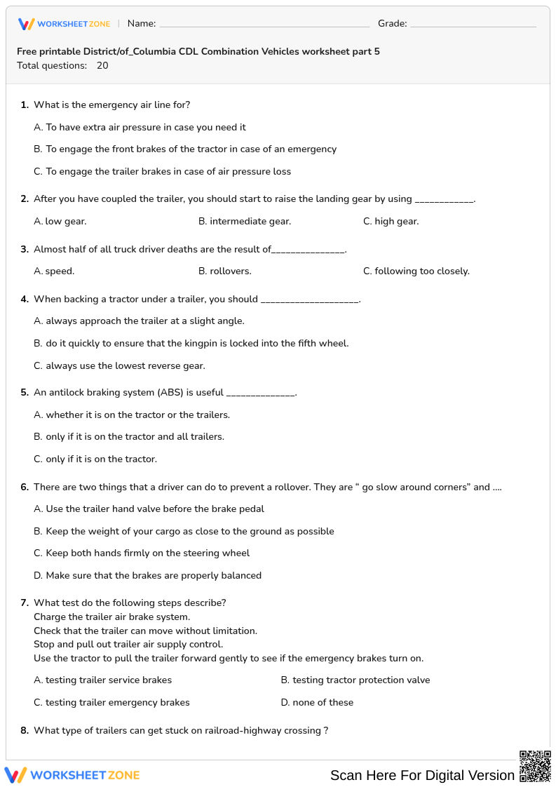 Free printable District/of_Columbia CDL Combination Vehicles worksheet part 5