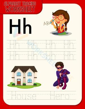 Letter H Alphabet Tracing Worksheet | Essential Grade K