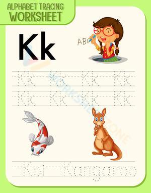 Letter K Alphabet Tracing Worksheet | Essential Grade K