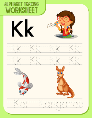 Letter K Alphabet Tracing Worksheet | Essential Grade K