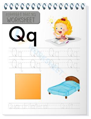 Letter Q Alphabet Tracing Worksheet | Essential Grade K