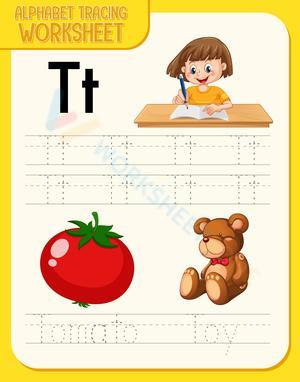 Alphabet Tracing Worksheet - T