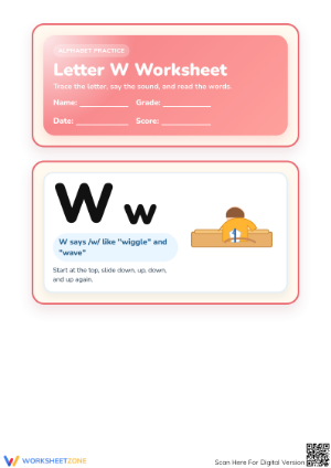 Printable Letter W Tracing Worksheet | Essential Grade K