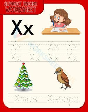 Alphabet Tracing Worksheet - X