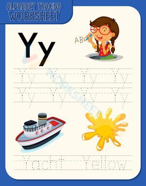 Alphabet Tracing Worksheet - Y