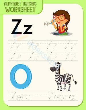 Alphabet Tracing Worksheet - Z