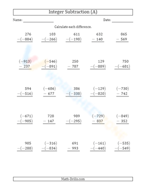 Sharpen Your 3-Digit Subtraction Skills