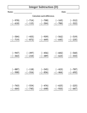 Proficiently Subtracting Negative Numbers