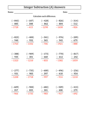 Negative Minus Positive 3-Digit Subtraction