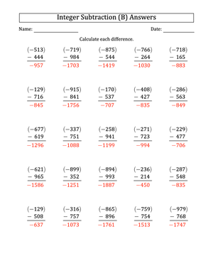 Advanced Negative-Positive Subtraction