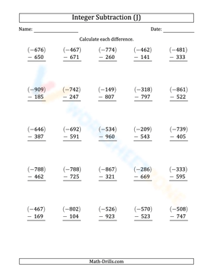 Master Negative to Positive Subtraction
