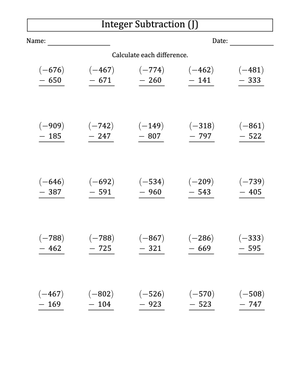 Master Negative to Positive Subtraction