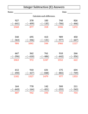 Positive from Negative Integer Practice