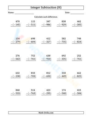 Expert Subtraction: Positive and Negative