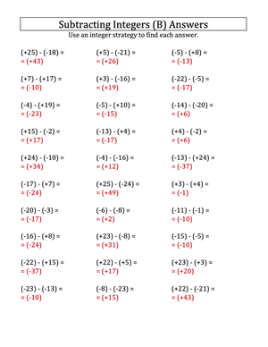 Integer Subtraction With Parentheses