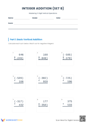 3-Digit Integer Vertical Addition | Essential Grade 5 Math