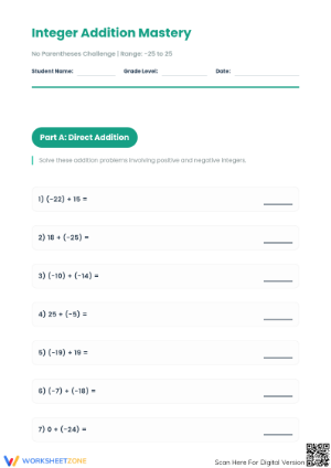 Essential Integer Addition Practice | Grade 5 Math