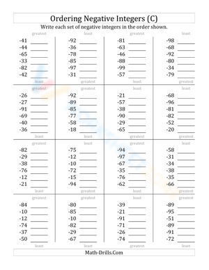 Ordering negative 2-digit-integers (3)