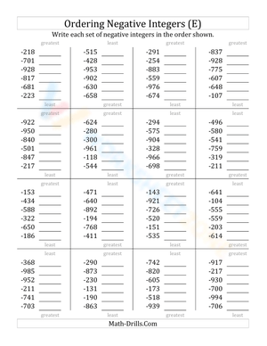Ordering negative 3-digit-integers (5)