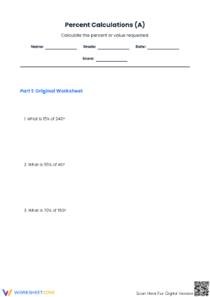 Essential Percentage Calculation Worksheet | Grade 6 Math