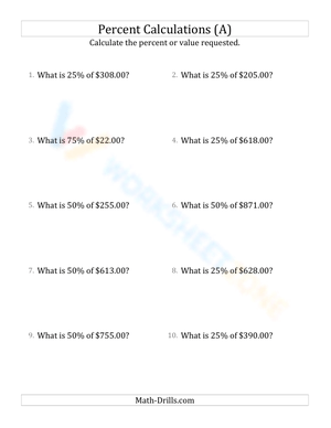Calculate the value of part 25 percentage involving currency and decimals (1)