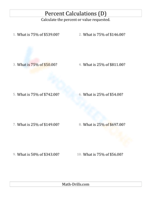 Calculate the value of part 25 percentage involving currency and decimals (4)
