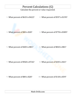 Calculate the percent rate involving regular currency and whole numbers (17)