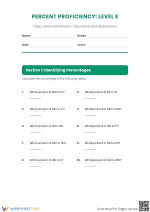 Advanced Percent Calculations Worksheet | Grade 7 Essential