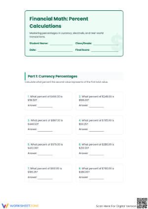 Essential 7.RP.A.3 Financial Math Worksheet | Grade 7 Ready
