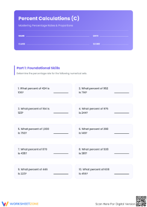 Essential Percent Calculations Worksheet | Grade 6 Math