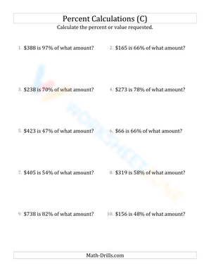Calculate original amount including currency and whole numbers (3)