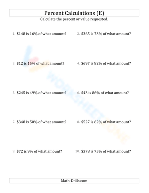 Calculate original amount including currency and whole numbers (5)