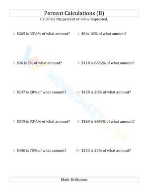 Calculate original amount including currency and whole numbers (12)