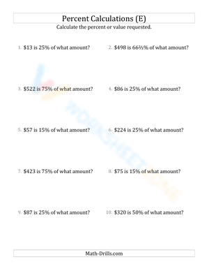 Calculate original amount including currency and whole numbers (15)