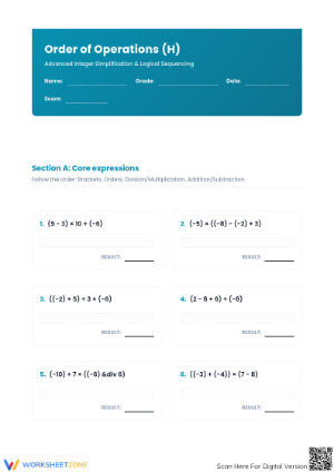 Essential Order of Operations with Integers | 7th Grade Aligned
