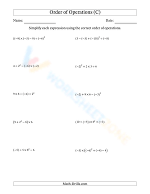 4-step Order of operation with integers (3)
