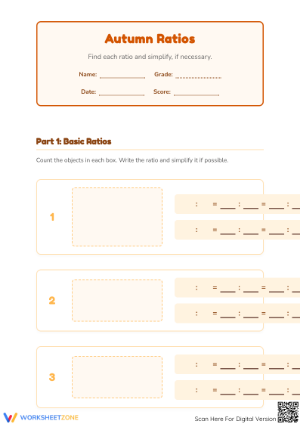 Autumn Ratios Worksheet | Essential Grade 3 Math Practice