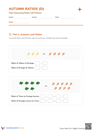 Essential Grade 3 Ratio & Fractions Worksheet | Printable