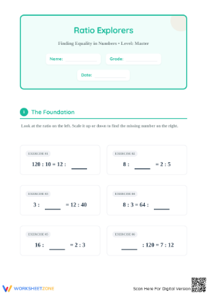 Essential Equivalent Ratio Worksheet | Grade 5 Math
