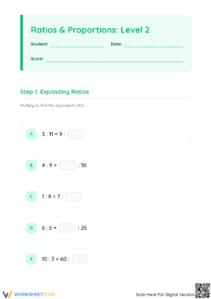 Essential Equivalent Ratios Worksheet | Grade 5 Math