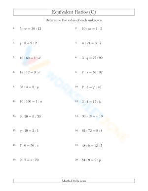 Equivalent ratio, unknown value (3)