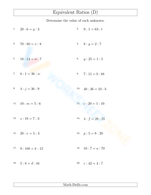 Equivalent ratio, unknown value (4)