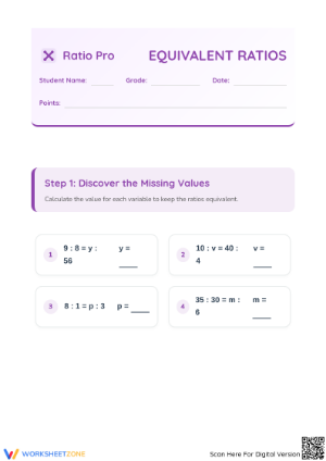 Essential Equivalent Ratios Worksheet | Grade 6 Printable