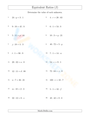 Equivalent ratio, unknown value (10)