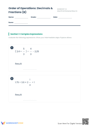 Essential Order of Operations: Fractions & Decimals (2)