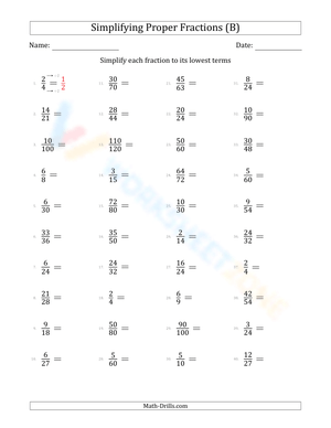 Simplify fractions (easy) (2)
