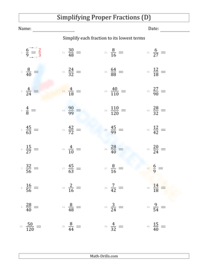 Simplify fractions (easy) (4)