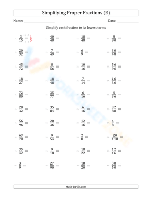 Simplify fractions (easy) (5)