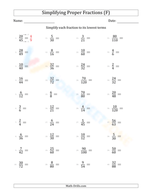 Simplify fractions (easy) (6)