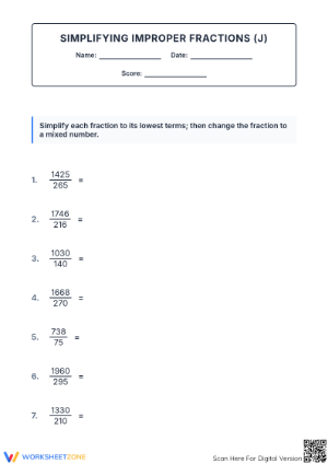 Essential Improper Fraction Simplification | Grade 5